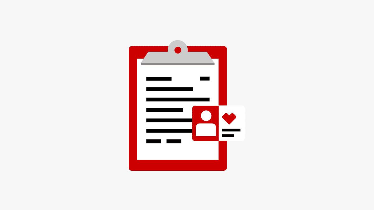 A clipboard with a form